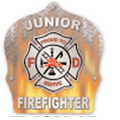 Plastic Curved Back Fire Helmet with Frosted Junior Firefighter Shield